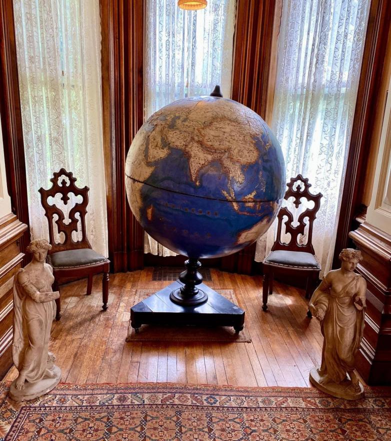 German relief globe made of paper mâché. 