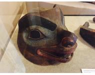 Tlingit seal helmet made of hardwood